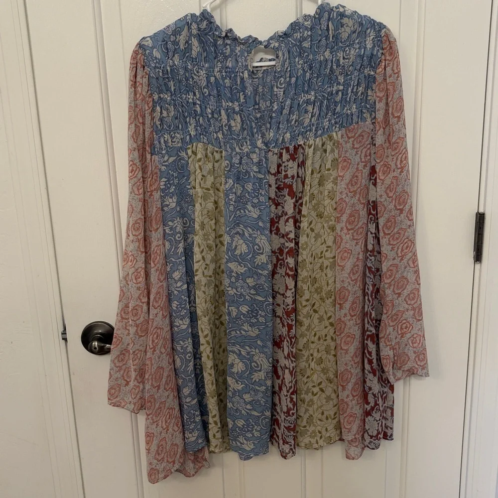 Free People Merrie Mixed Print Tunic